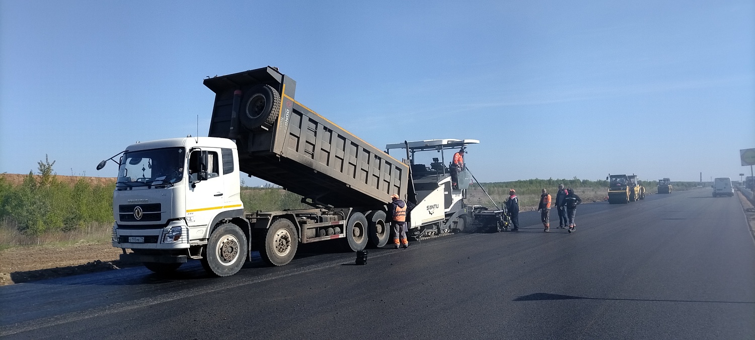 Тест-драйв асфальтоукладчика SANTU AP 935 в компании ООО «Автобан»